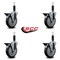 Service Caster 5'' Thermoplastic Rubber Swivel 1'' Expanding Stem Caster Set with Brake, 4PK SCC-EX20S514-TPRB-PLB-1-4 - alternate 2